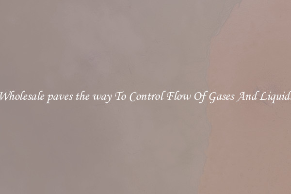 Wholesale paves the way To Control Flow Of Gases And Liquids