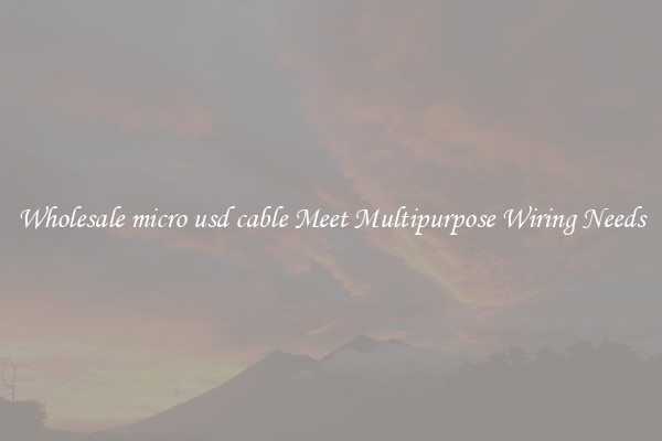 Wholesale micro usd cable Meet Multipurpose Wiring Needs