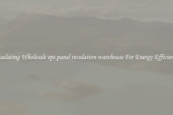 Insulating Wholesale eps panel insulation warehouse For Energy Efficiency