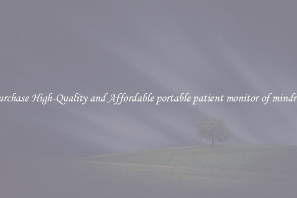 Purchase High-Quality and Affordable portable patient monitor of mindray