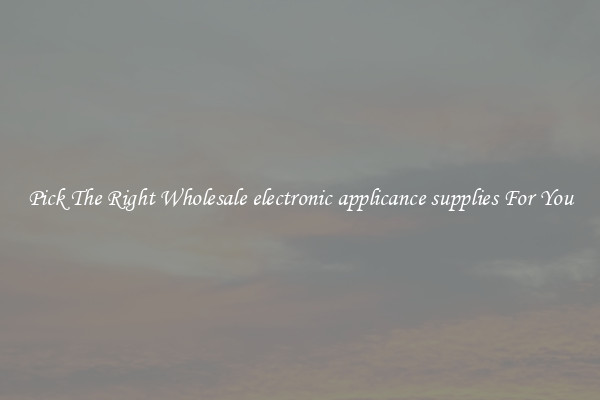 Pick The Right Wholesale electronic applicance supplies For You