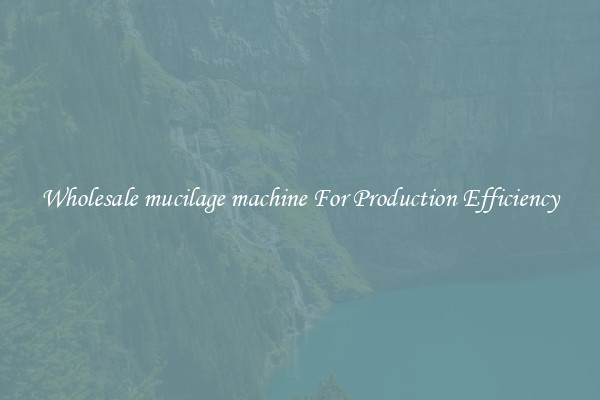 Wholesale mucilage machine For Production Efficiency