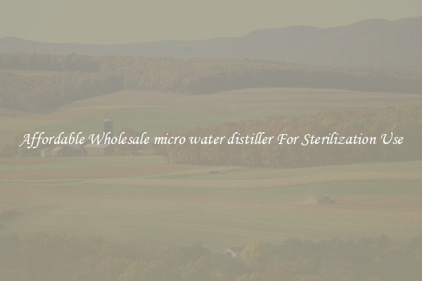 Affordable Wholesale micro water distiller For Sterilization Use