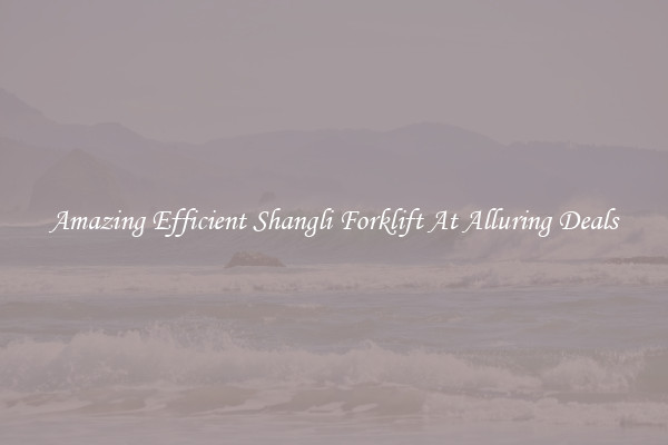 Amazing Efficient Shangli Forklift At Alluring Deals